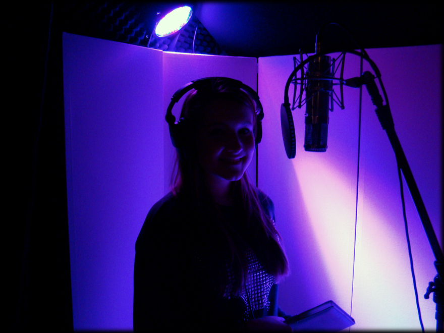 Eliza in the Vocal Booth